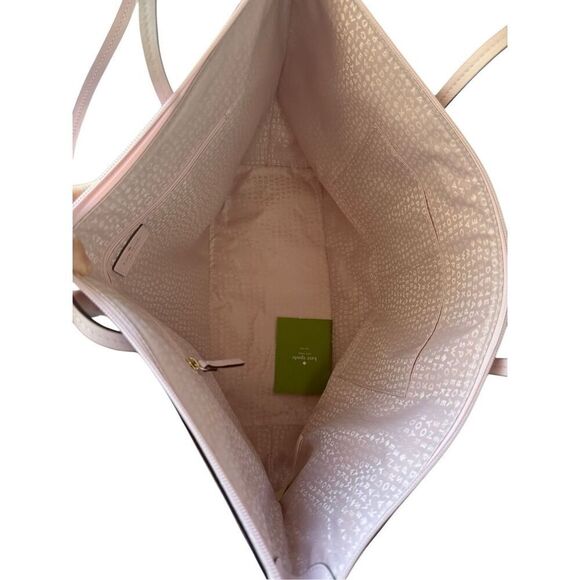 Kate Spade Hani Haven Lane Womens Pink Glitter Dot Saffiano Leather Tote Bag - Picture 1 of 13